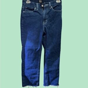 BDG Cowboy Frayed Hem Dark Wash Denim Jeans